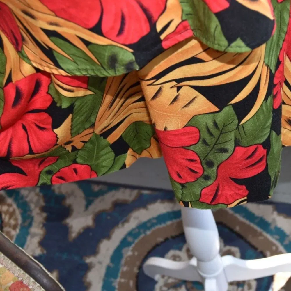Vintage 90s First Option Petite Tropical Hawaiian Shirt Shorts Set Medium